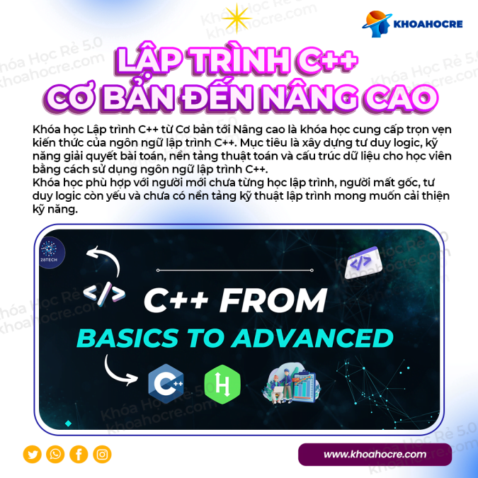 Khóa Học Lập Trình C++ Từ Cơ Bản Đến Nâng Cao 28Tech