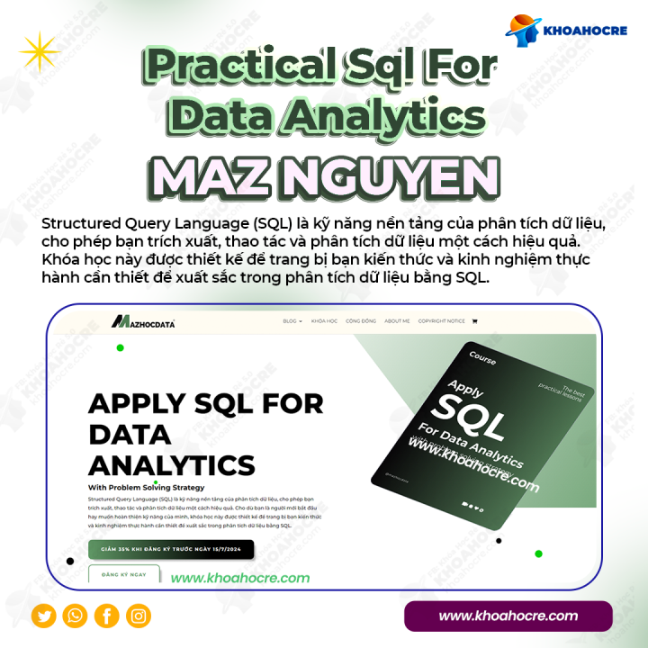 Khóa Học Practical Sql For Data Analytics 2023 | Maz Nguyen Khóa Học Practical Sql For Data Analytics 2023 | Maz Nguyen