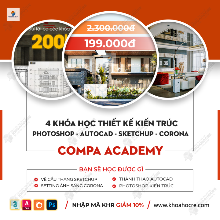 4 Khóa Học Thiết Kiến Trúc Compa Academy