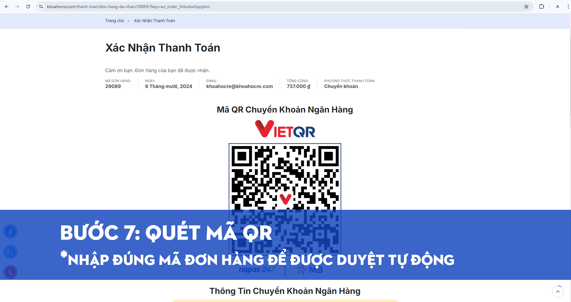 Quét Mã QR - Hướng Dẫn Mua Khóa Học