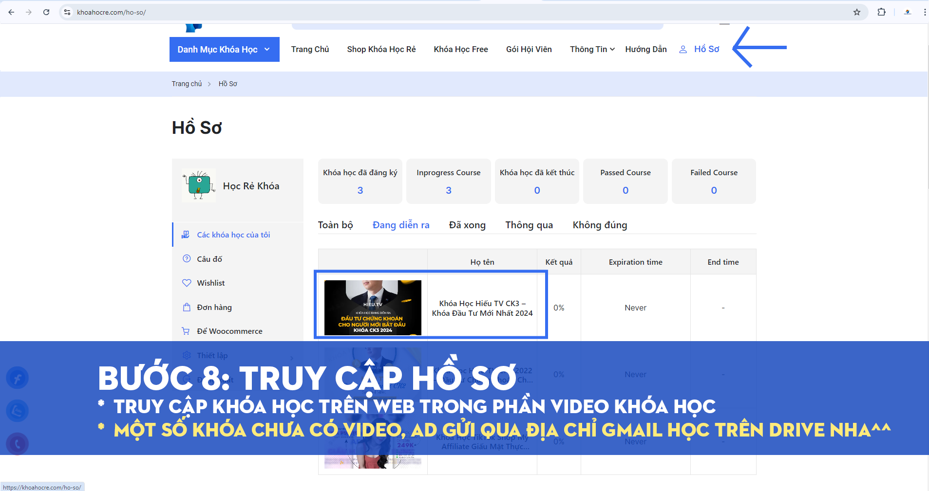 Bước 8: Truy Cập Hồ Sơ