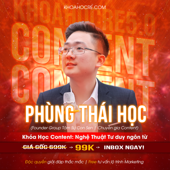 Khóa Học Content Chất Lượng Uy tín Phùng Thái Học