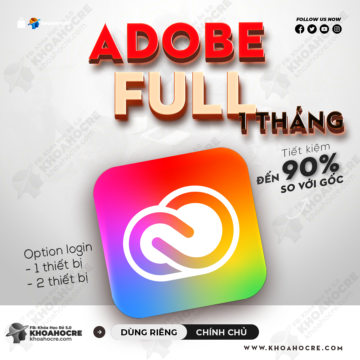 Tài khoản adobe 1 tháng bản quyền chính chủ