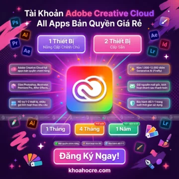 Tài Khoản Adobe Creative Cloud All Apps Bản Quyền Giá Rẻ
