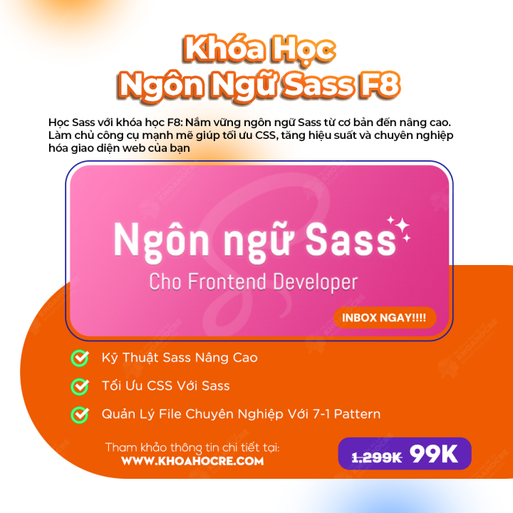 Khóa Học Ngôn Ngữ Sass F8 Khóa Học Ngôn Ngữ Sass F8