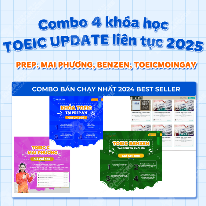 Combo 4 khóa học TOEIC Update Liên Tục 2025