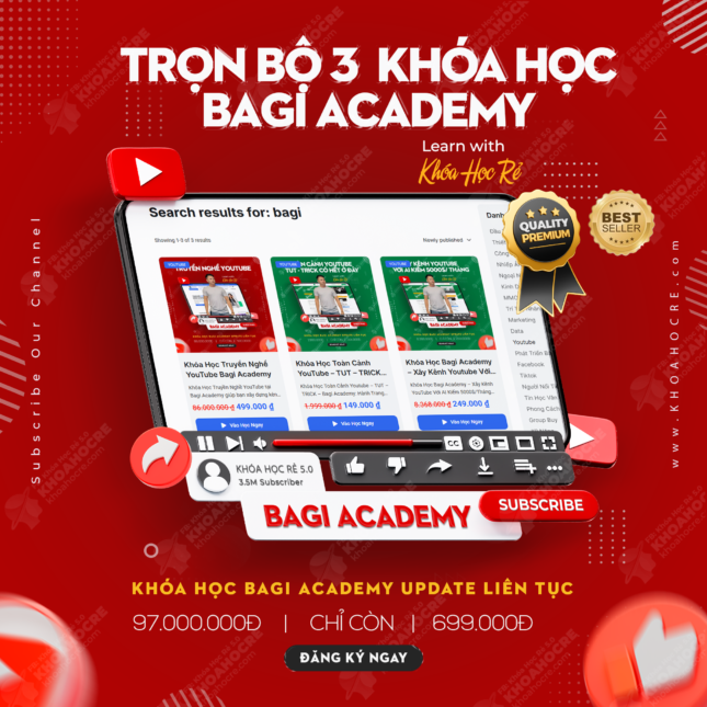 Khóa Học Truyền Nghề YouTube Bagi Academy