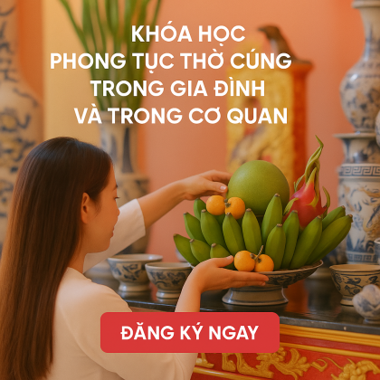 Khóa học Phong Tục Thờ Cúng giúp bạn hiểu sâu phong tục thờ cúng tổ tiên, thần tài, lễ tết, lễ khai trương trong gia đình và doanh nghiệp. Hướng dẫn chi tiết từng bước làm lễ và chọn lễ vật.