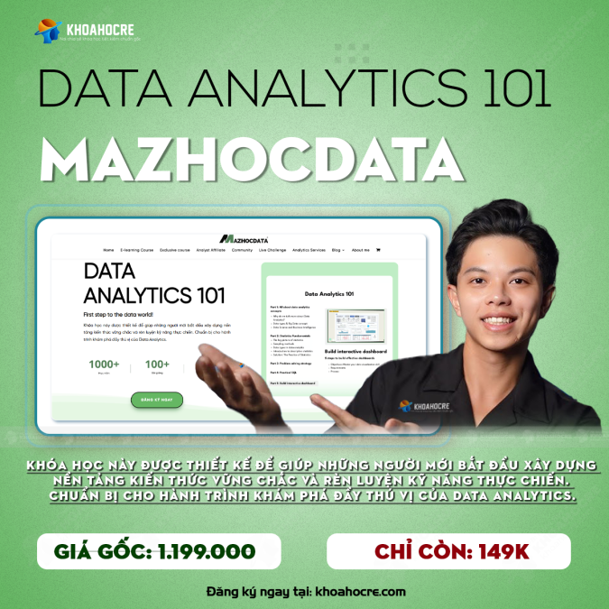 Khóa Học DATA ANALYTICS 101 Maz Học Data