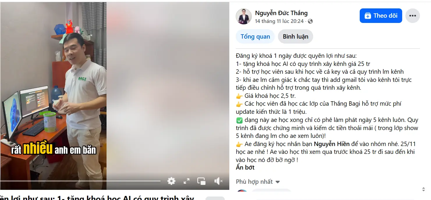 Khóa Học Youtube Zoom 25/11 Thắng Bagi - Thực Chiến 1 Ngày Mới Nhất 2025