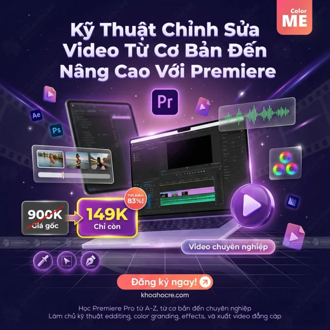 Khóa Học Premiere Pro Color ME - Kỹ Thuật Chỉnh Sửa Video Cơ Bản Đến Nâng Cao