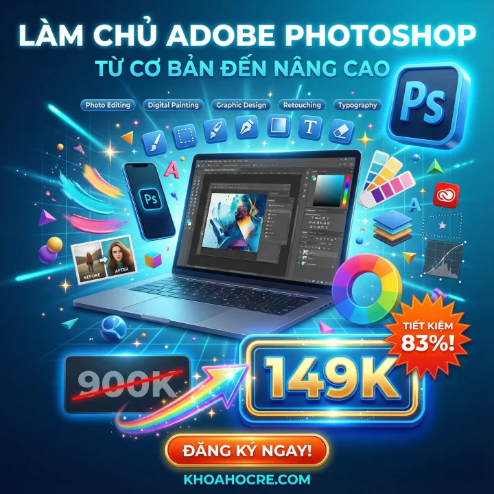 Khóa học Làm Chủ Adobe Photoshop Từ Cơ Bản Đến Nâng Cao Color ME Khóa học Làm Chủ Adobe Photoshop Từ Cơ Bản Đến Nâng Cao Color ME