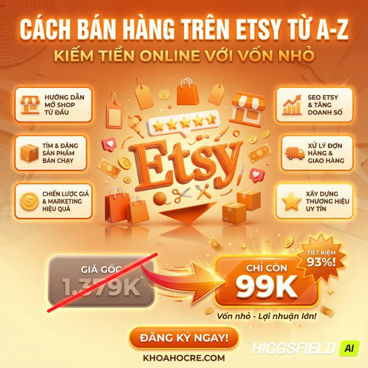 Khóa Học Bán Hàng Etsy Từ A-Z - Kiếm Tiền Online Với Vốn Nhỏ