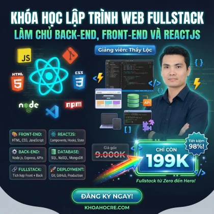 Khóa Học Lập Trình Web Thầy Lộc Combo 3 Khóa