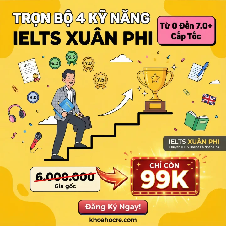 Khóa Học IETLS Xuân Phi – Trọn Bộ 4 Kỹ Năng Khóa Học IETLS Xuân Phi - Trọn Bộ 4 Kỹ Năng