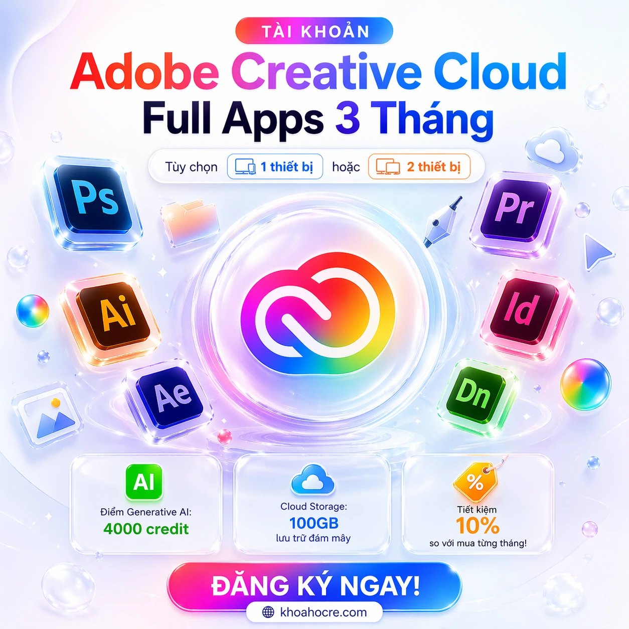 Tài Khoản Adobe Full Apps 3 Tháng Giá Rẻ (Có 4000 Điểm AI)