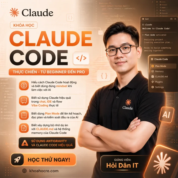 Khóa Học Claude Code Thực Chiến: Từ Beginner đến Pro 2026