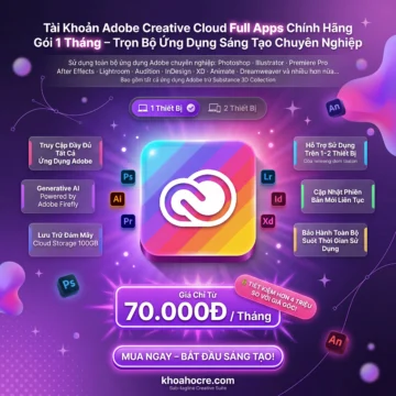Tài Khoản Adobe Creative Cloud Full Apps 1 Tháng