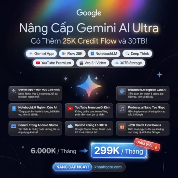 Tài Khoản Veo3.1 Gemini Google AI Ultra (Có 25K Credit)