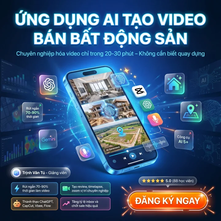 Khóa Học AI Bất Động Sản - Ứng Dụng AI Tạo Video BĐS Chuyên Nghiệp