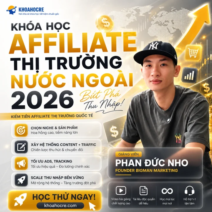 Khóa Học Affiliate Thị Trường Nước Ngoài Phan Đức Nho - Affiliate Global 2026