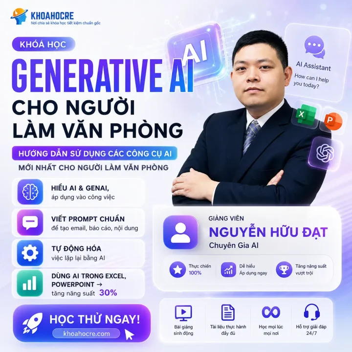 Khóa Học Generative AI Ứng Dụng Cho Người Làm Văn Phòng 2026