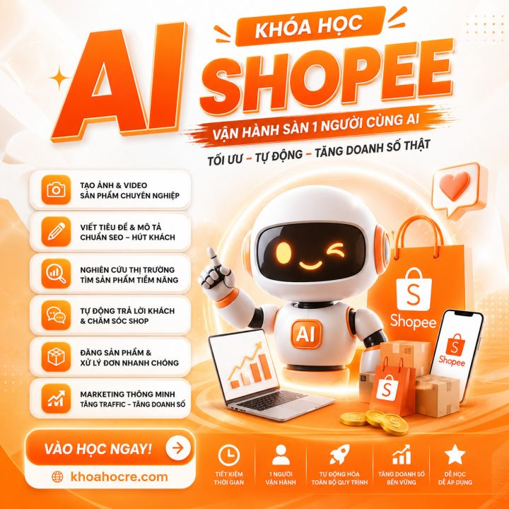 ChatGPT Image 21_29_33 11 thg 5, 2026 Khóa Học AI Shopee Thực Chiến – Vận Hành Shop 1 Người, Tăng Doanh Thu Với AI