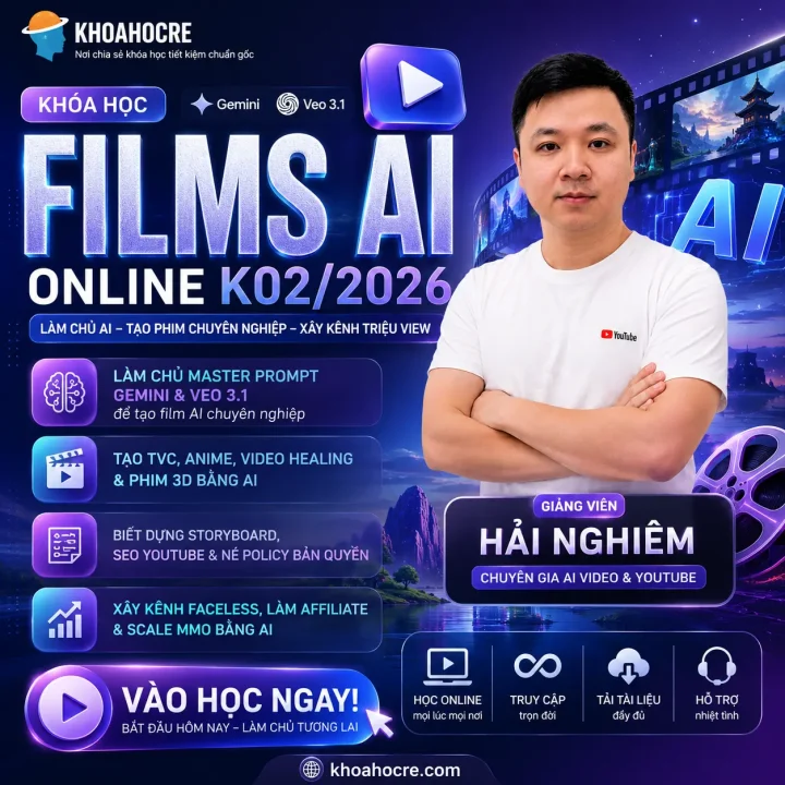 Khóa Học Films AI Online K02/2026 Hải Nghiêm Mới Nhất