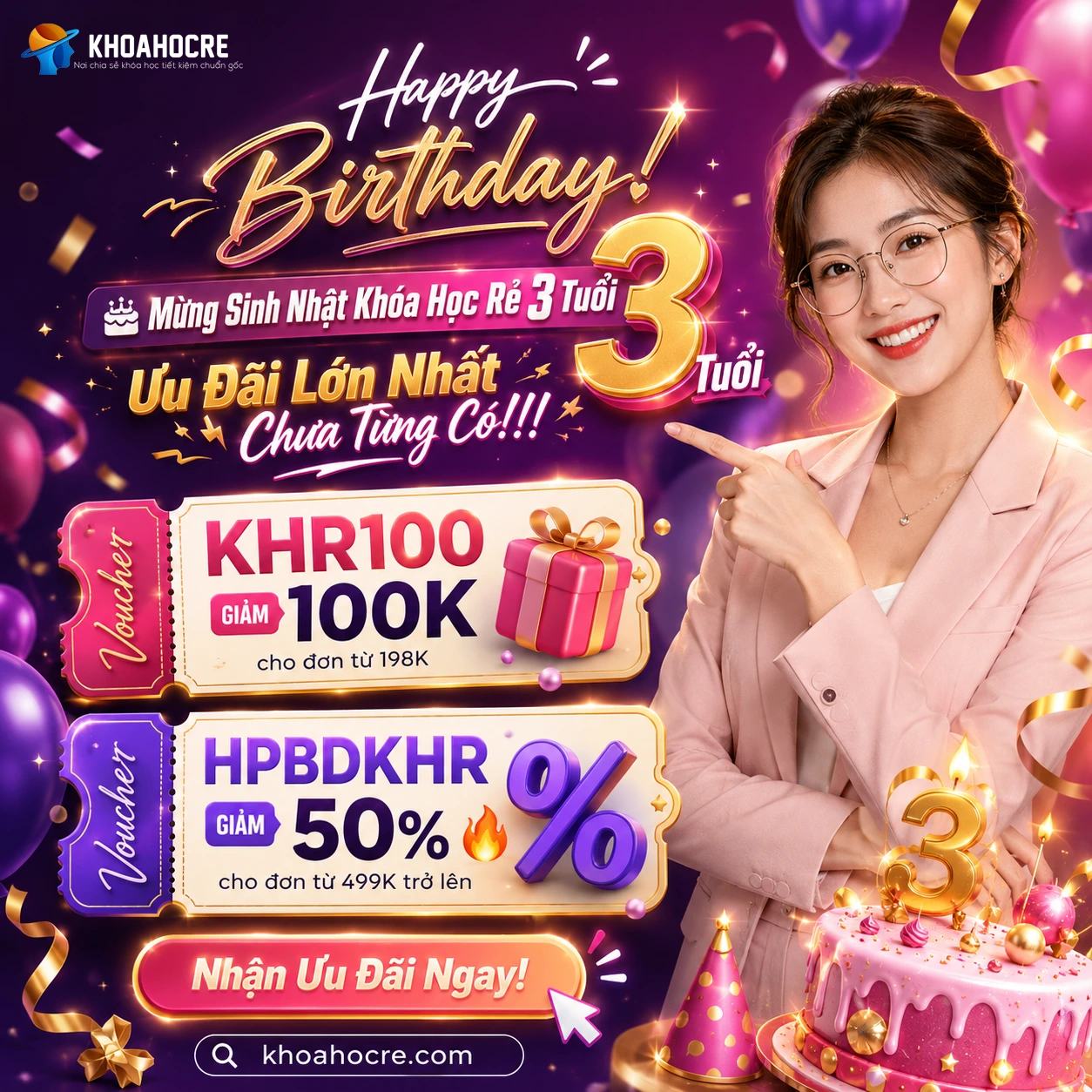 Mừng Sinh Nhật Khóa Học Rẻ — Ưu đãi lớn nhất năm