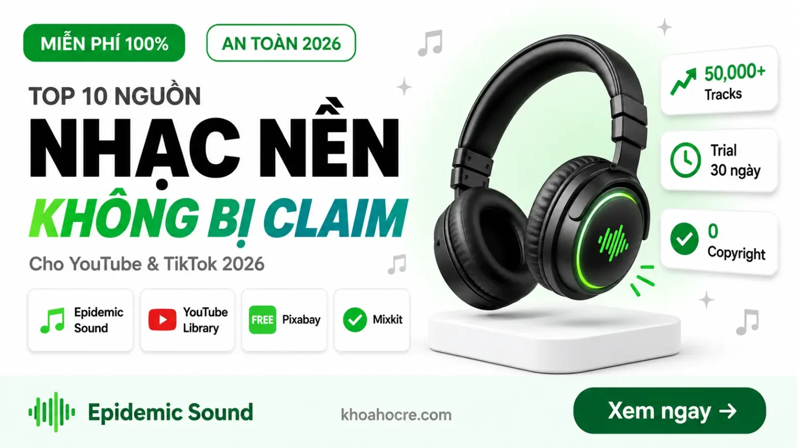 Top 10 Nhạc Bản Quyền Miễn Phí Cho YouTube 2026